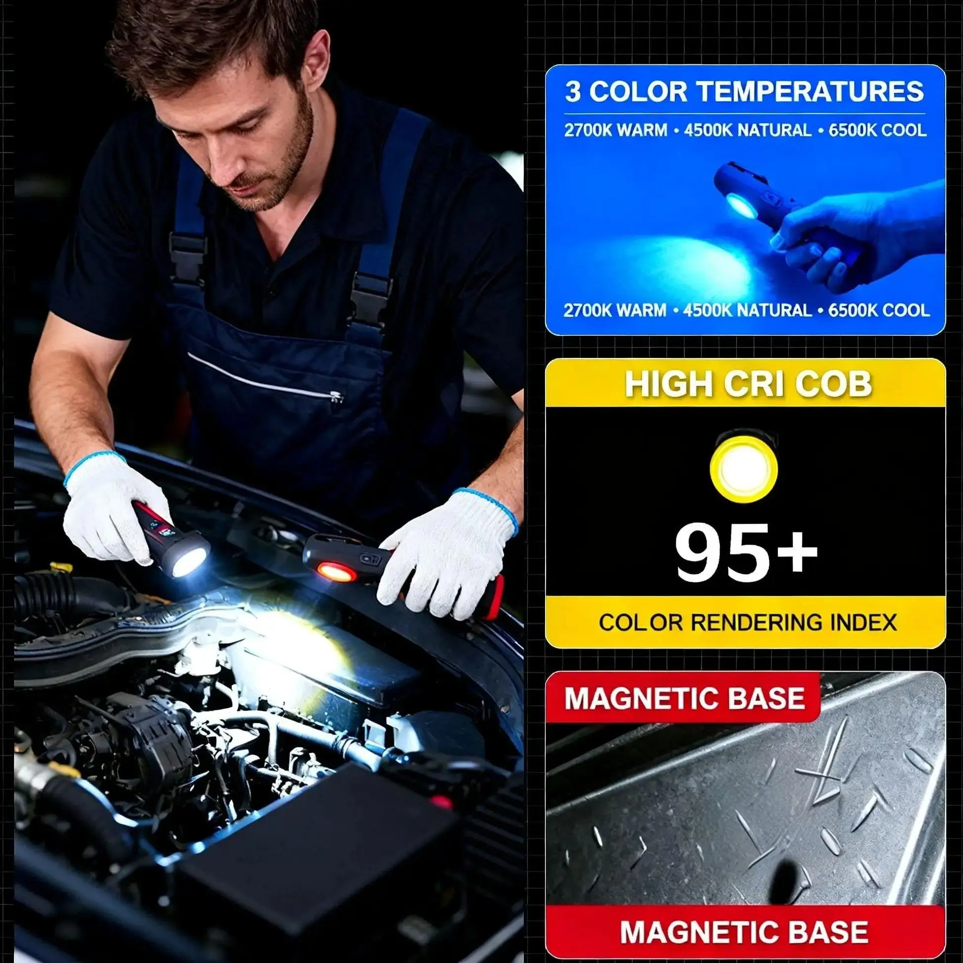 FUNAYA Portable Flashlight Car - đánh giá và giá Car Repair Tools